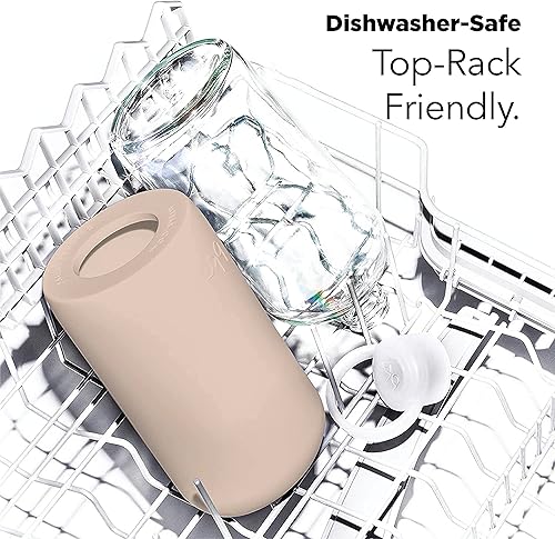 Miniatura 5 de bkr Botella de agua de vidrio, sin bisfenol A, duradera funda de silicona suave, a prueba de fugas, linda, reutilizable, para viajes, asa de