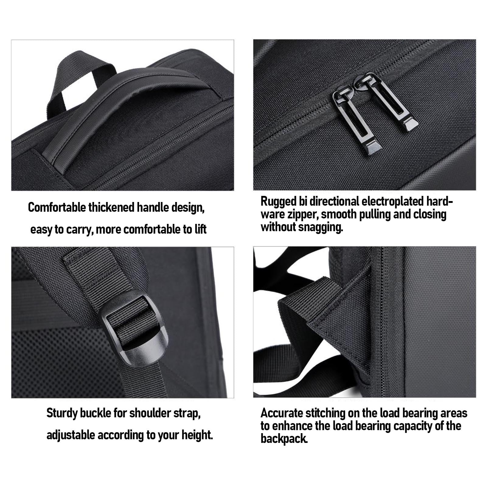 Brrnoo Zaino per Laptop Resistente All'acqua da 15,6 Pollici Porta di Ricarica USB Borsa da Viaggio con Cinghie Riflettenti