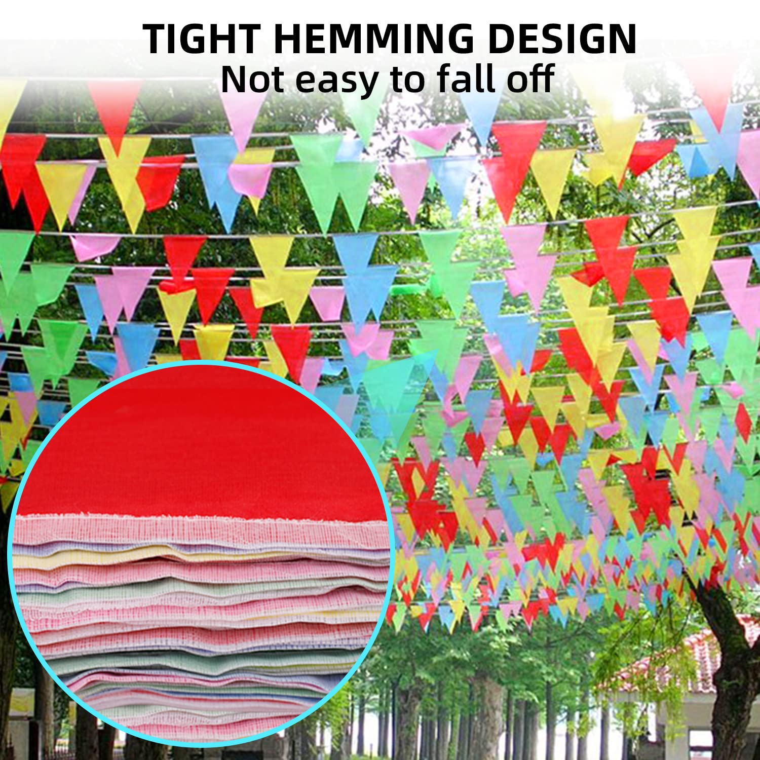 Ghirlanda Bandierine Bianche Di Cotone | 10 Metri Con 40 Pezzi | Per Feste, Compleanni E Matrimoni - Foto 5