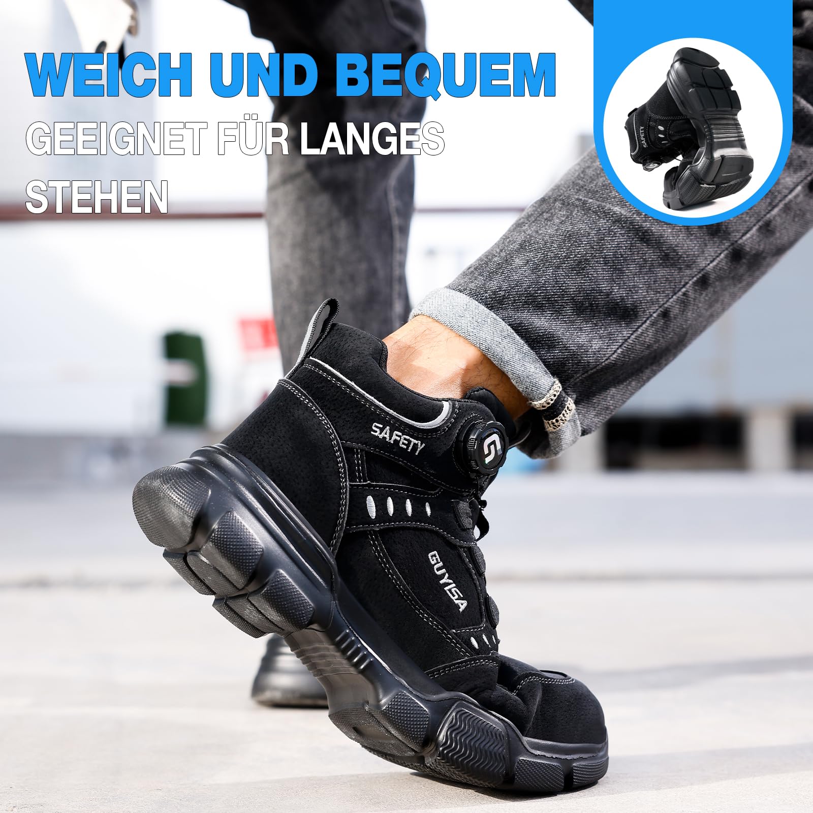 LAoutun Zapatos de seguridad para hombre, botas de trabajo, zapatos de trabajo, zapatos de trabajo, ligeros, zapatos de trabajo y de trabajo, cordones de cierre rápido, tallas 38-50 EU