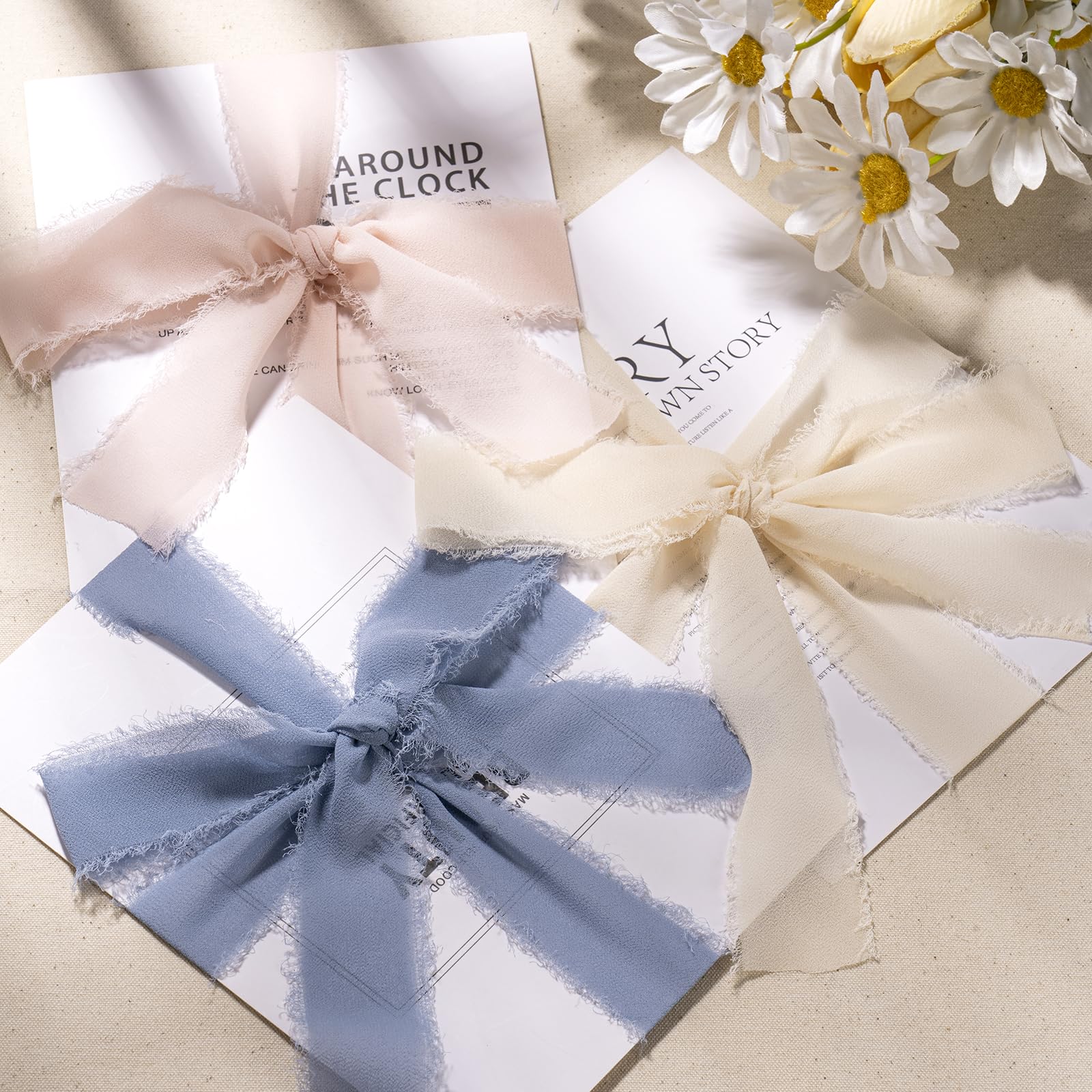 Chiffon Silk Ribbon for Gift Wrapping White Beige Ribbon for Wedding Invitation Bouquet 3 Rolls 1.5inch Wide x 7 Yd Gift Wrap Cream Ribbon with Handmade Frayed Edged Wrinkle Chiffon Silk Ribbon For Wedding Invitation  Wrapping Decor Sheer Fringe Craft Bridal Bouquet 4CM*5M - AliExpress