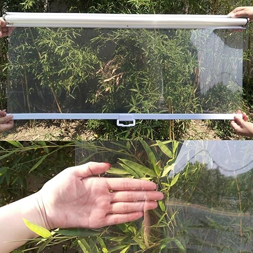 Miniatura 2 de Persianas enrollables transparentes impermeables, a prueba de polvo, se mantienen frescas, persianas de plástico transparente sin cordón con asa,