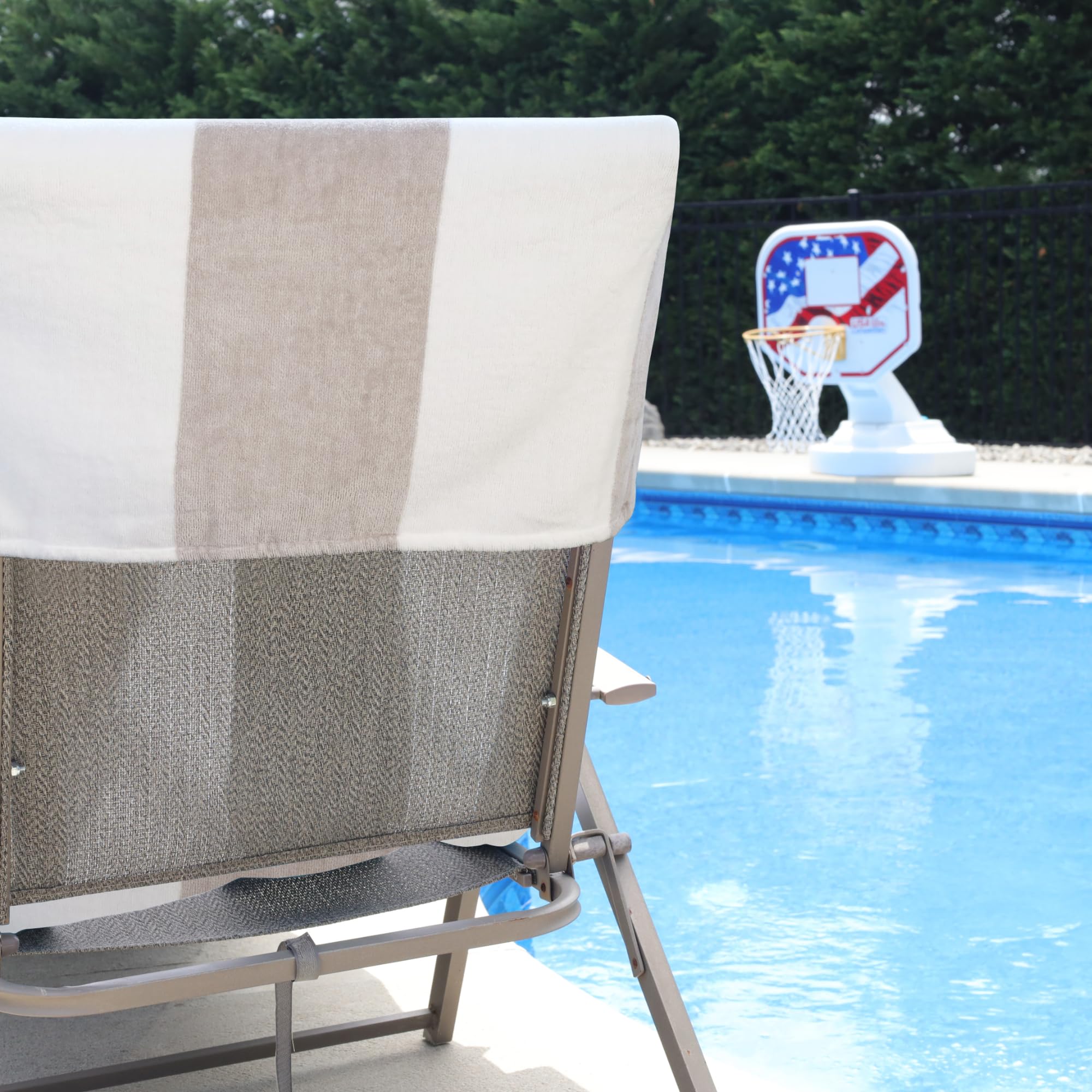 Superior Cabana Bezug für Liegestuhl, Baumwolle, für den Außenbereich, Frottee, Strand, Spa, Schwimmzubehör, Poolstuhl-Abdeckung, weich, schnell trocknend, 81,3 x 259,1 cm, Taupe