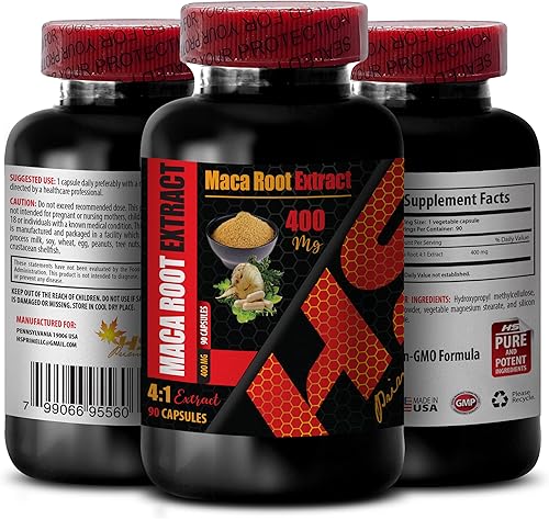 Cápsulas orgánicas de raíz de maca para mujeres y hombres Raíz de MACA 41 400 mg píldoras de refuerzo de la libido, vitaminas del estado de ánimo