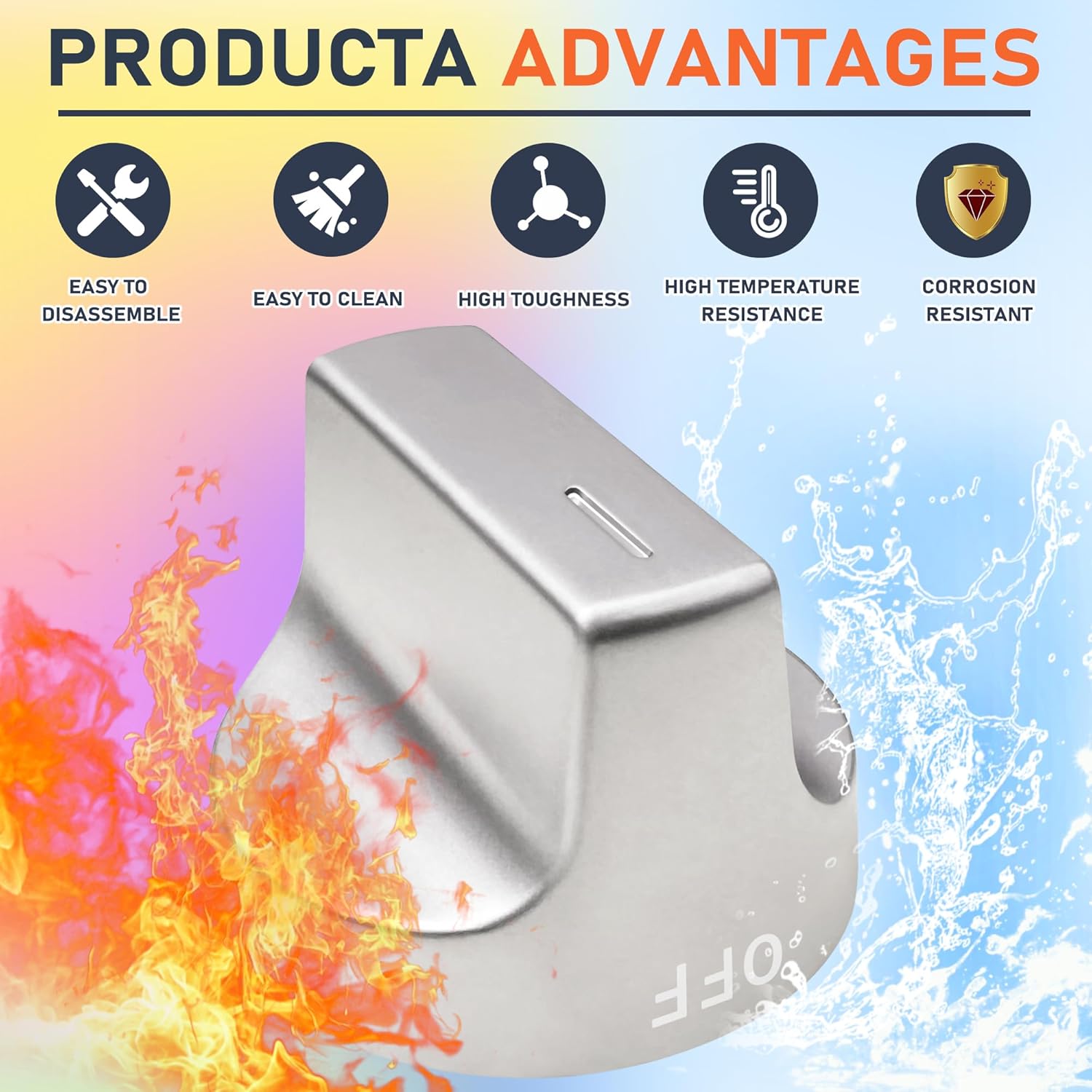 W11239985 Stove Knob Replacement for Whirlpool Gas Range Control Knobs, Replace W10850015 W11032553 Control Knob, Fits WFG525S0HZ1, WFG550S0HZ0, WFG525S0HZ0, WFG535S0JV0, WFG550S0HV0 Stove Knobs