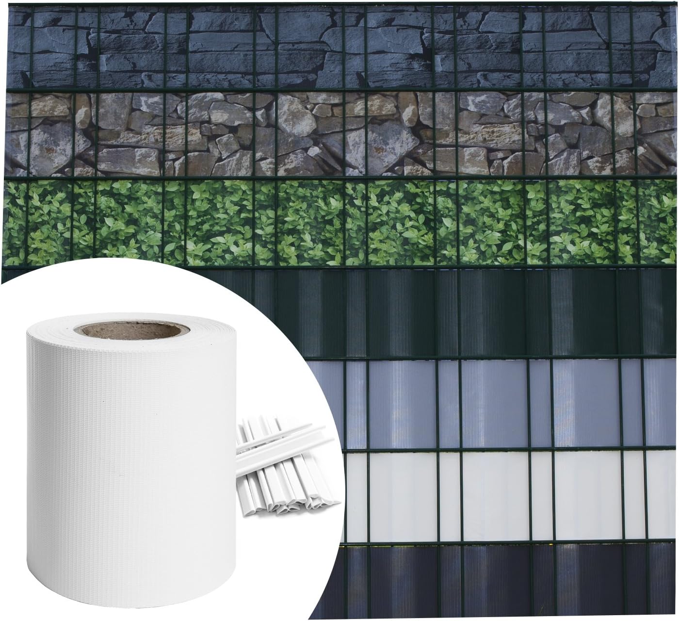 Sichtschutzfolie Für Gartenzaun - 35m X 19cm PVC Streifen - Anthrazit