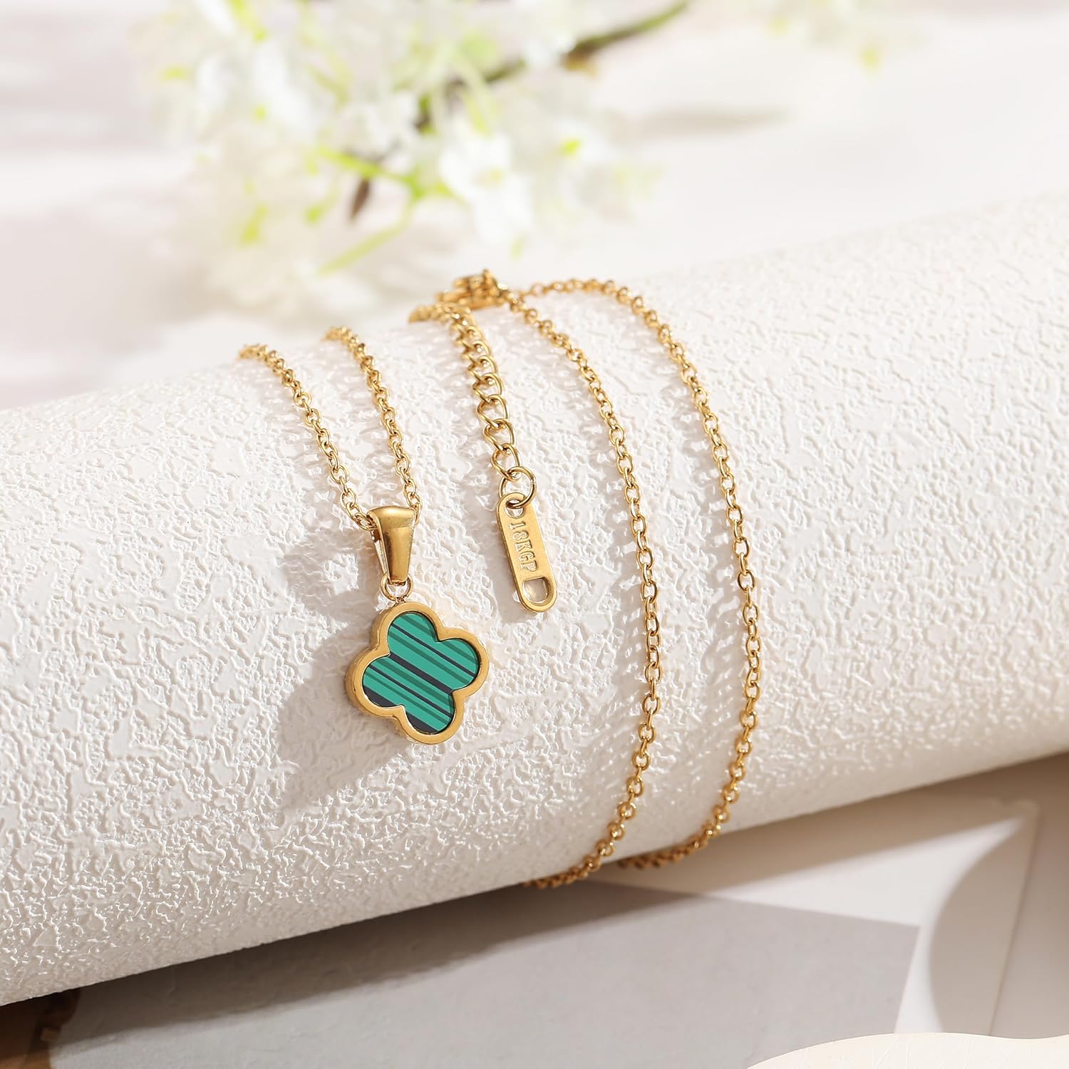 Clover Necklace for Women 18K Gold Plated Four Leaf Clover Pendant Necklaces Lucky Jewelry Gifts for Women - Image 3