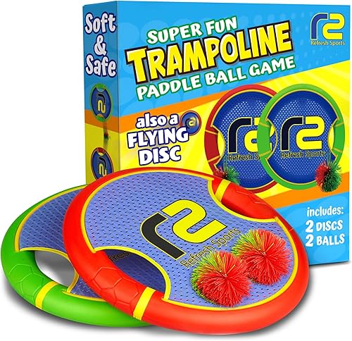 Divertido juego de paletas y bolas de cuerda para lanzar y atrapar  Fácil de usar para niños de todas las edades  También funciona como frisbee