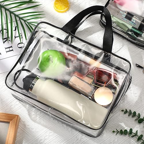 Miniatura 4 de 15 bolsas de maquillaje transparentes con asa de cremallera, bolsa de cosméticos impermeable de PVC, bolsa de viaje transparente, organizador de