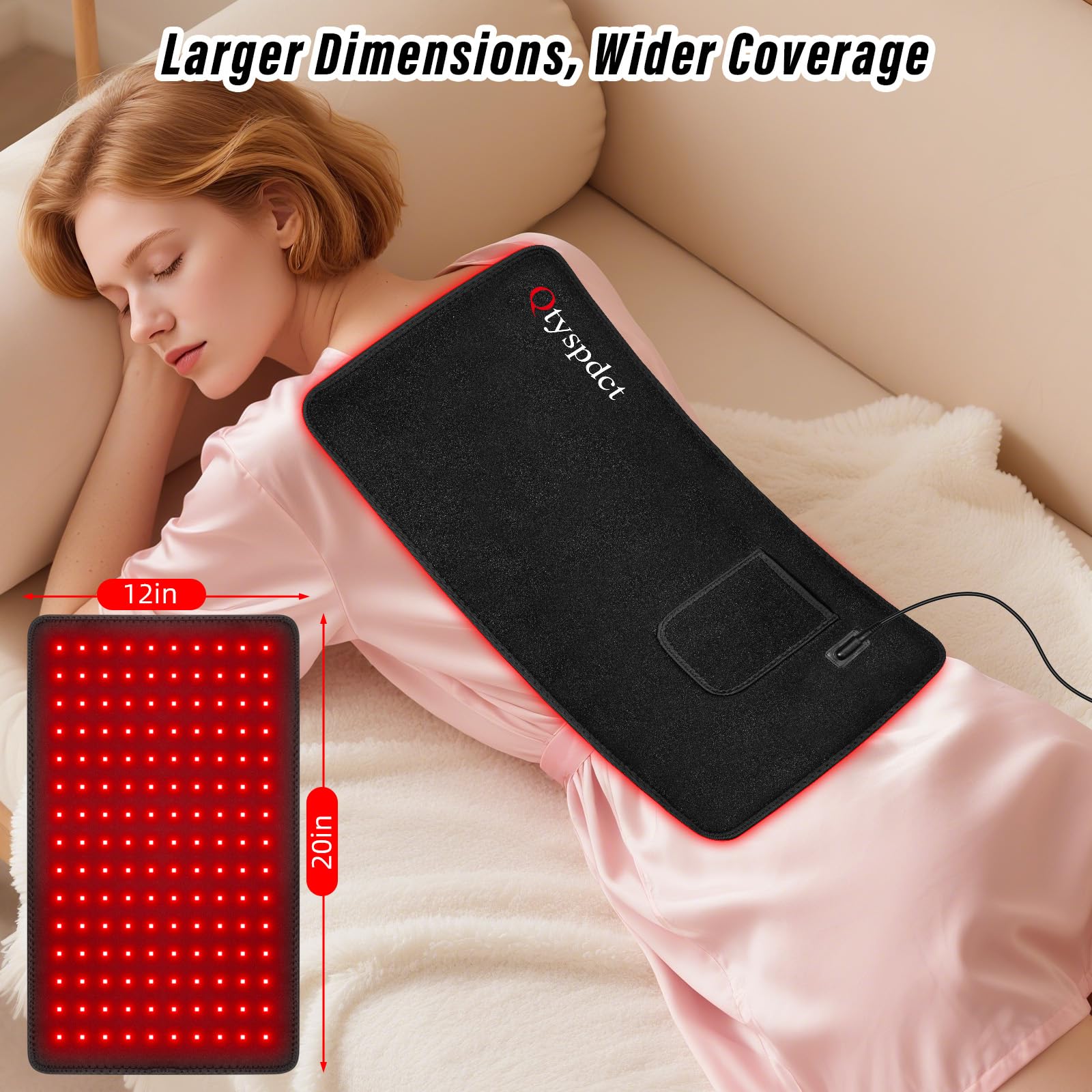 Almohadilla de terapia de luz roja para dolor corporal 650nm 800nm 50x30cm