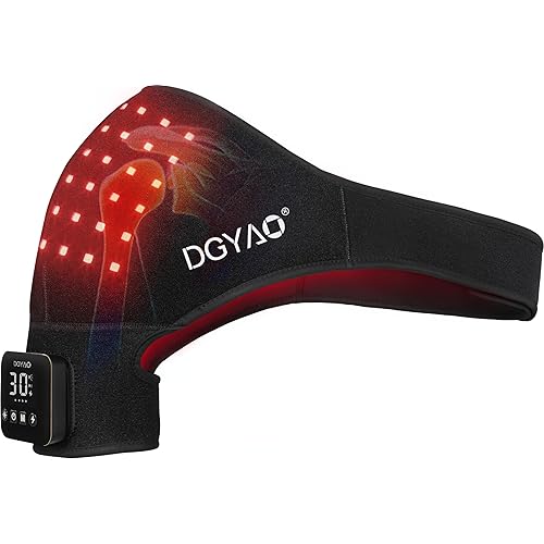 D MAX Cordless Red Light Therapy Shoulder Brace, Near Infrared Therapy Wrap with Battery Pulse Therapy for Shoulder Pain Relief