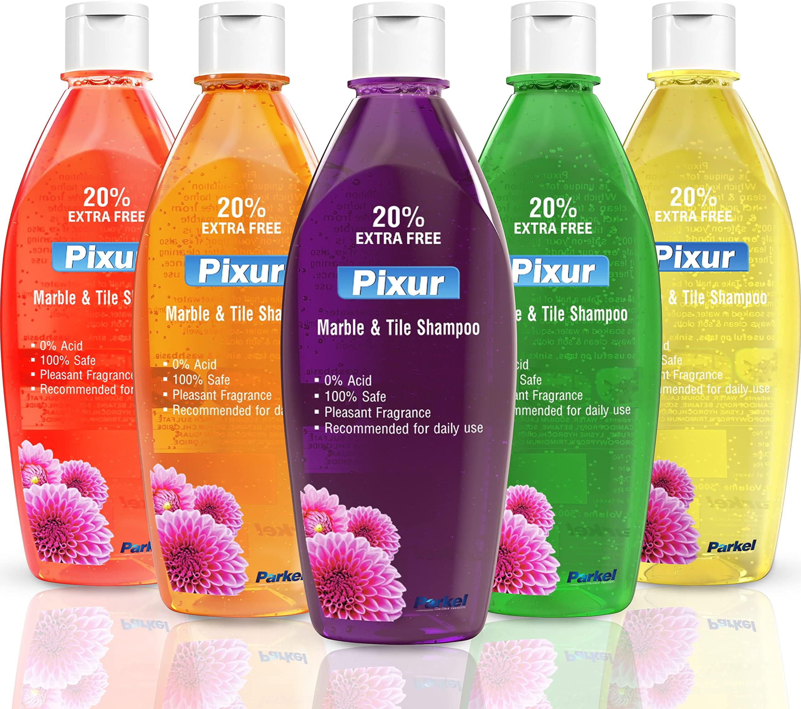 - Pixur Marble And Tile Shampoo Pack Of-5 x 600 ml/Floor Cleaner/Liquid / 0% Hcl Acid/Safe on all type floor/Eco Friendly