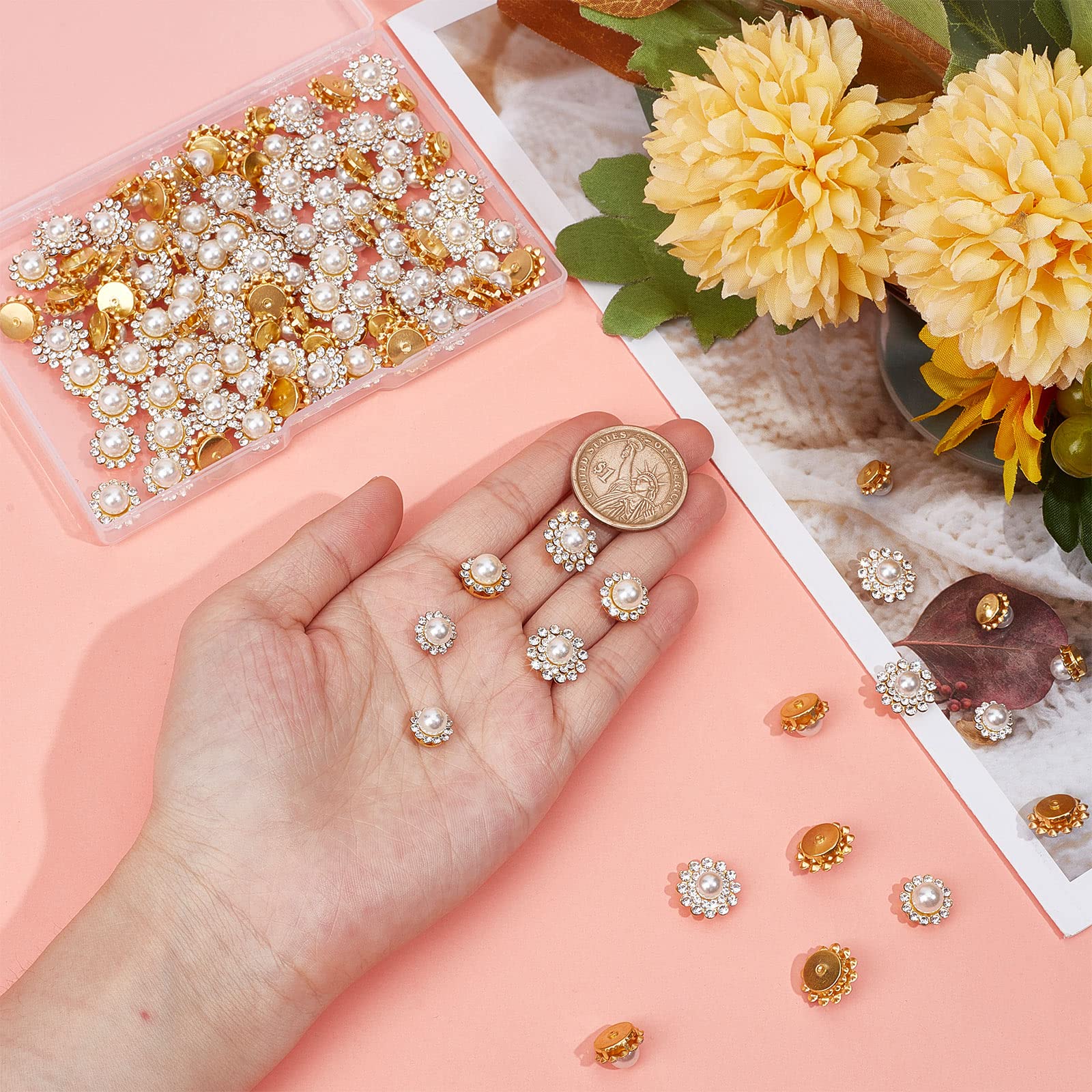 120 Sonnenblumen-Strasssteine Zum Aufnähen – Glitzersteine Für Kleidung, Schuhe & Basteln