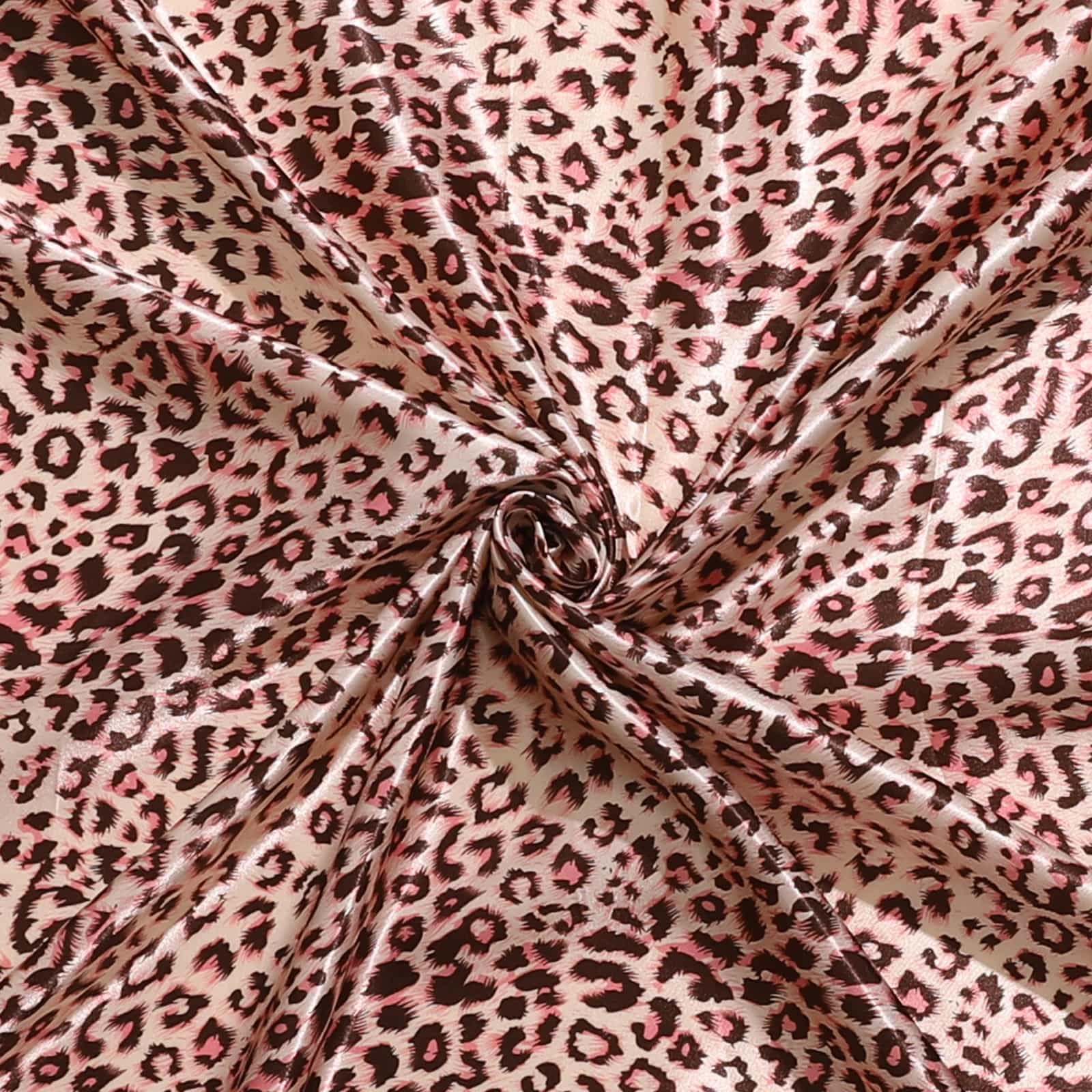 Bufanda grande de satén para la cabeza de 35 pulgadas para mujer, bufanda de seda para el cabello, pañuelo de color sólido para el cabello nocturno para dormir, Leopardo (rosa), Grande 5