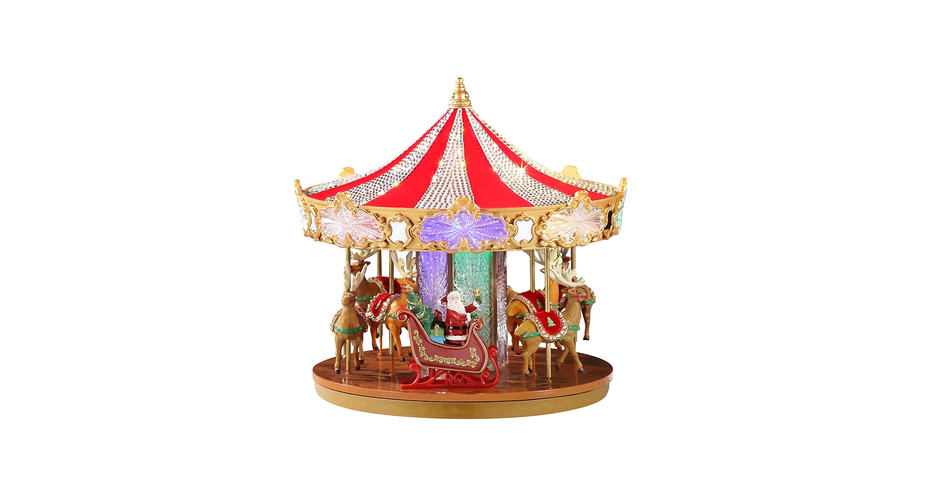 レトロ な クリスマス　飾り holiday carousel 17 in. Deluxe Christmas Carousel – Mr. Christmas
