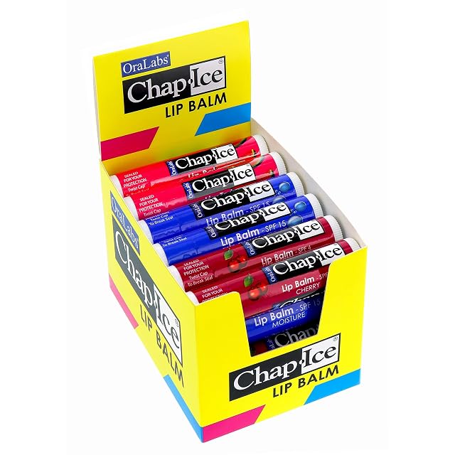 Chap-Ice Premium and Traditional Lip Balm for Chapped Dry or Windburned Lips 3 Flavor Assorted SPF-15 - Cherry