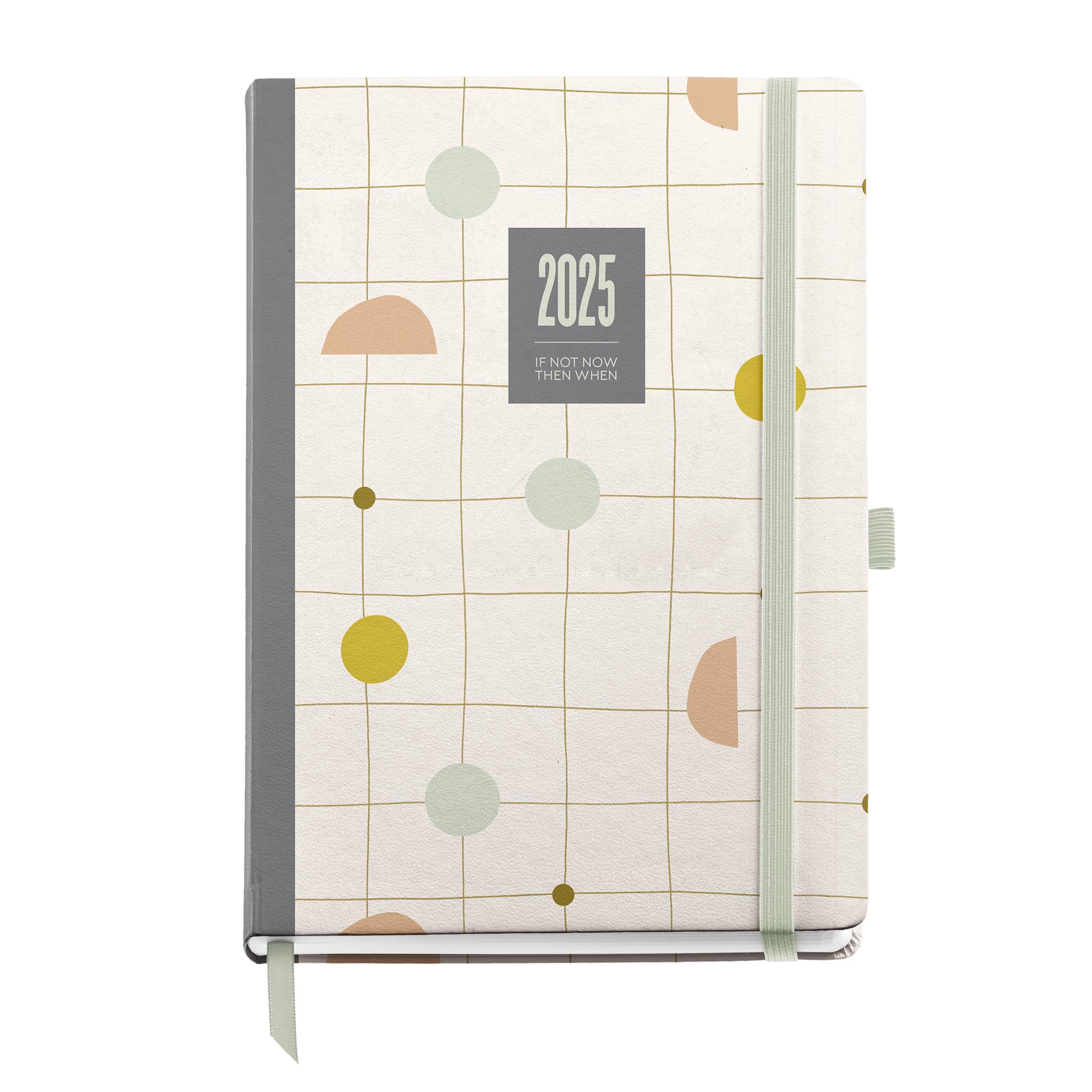 Miquelrius - 2025 Diary, 155 x 213 mm, Week to View Agenda, Laminated Cardboard Cover, Spiral, Elastic Closure, Paper 80 g/m², Catalan, English and Portuguese, Silvia