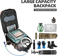 Vista 3 de Mochila de asalto táctico de 45L paquete de asalto de 3 días con mochila impermeable Molle para mochilas tácticas, Marte Camo, Grande, Mochila