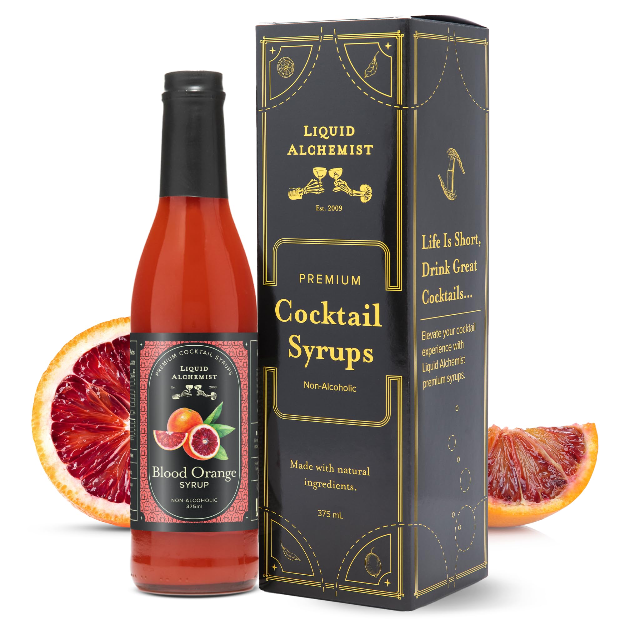 Liquid Alchemist Blood Orange Syrup for Cocktails - Real Ingredients Make our Blood Orange Puree a Perfect Margarita Mixer - Non-GMO Sour Mix (12.7 oz)