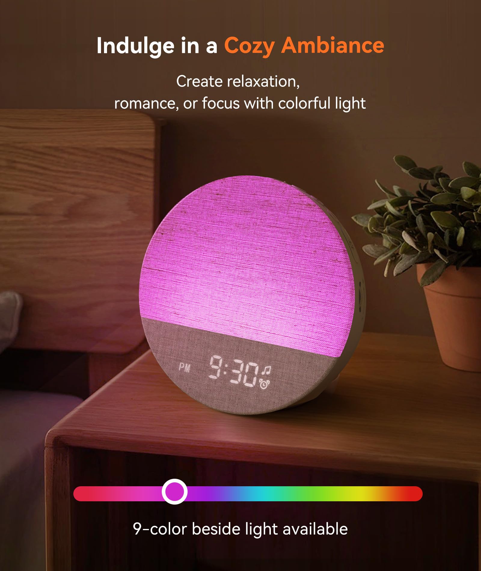Dreamegg Sunrise 1 Despertador Luz Amanecer Máquina de Ruido Blanco con 29 Sonidos Calmantes, Rutinas de Sueño Personalizables, Luz de Noche Regulable, Despertador de Luz Dormitorios, Adultos, Niños