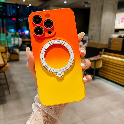 Miniatura 7 de MGQILING Funda magnética compatible con iPhone 14 Pro Max, funda de lujo giratoria de 360 color degradado, soporte oculto, compatible con MagSafe