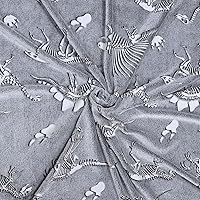 Vista 6 de Manta de dinosaurio que brilla en la oscuridad, manta de dinosaurio para niños, franela suave, regalos para amantes de los dinosaurios, mantas