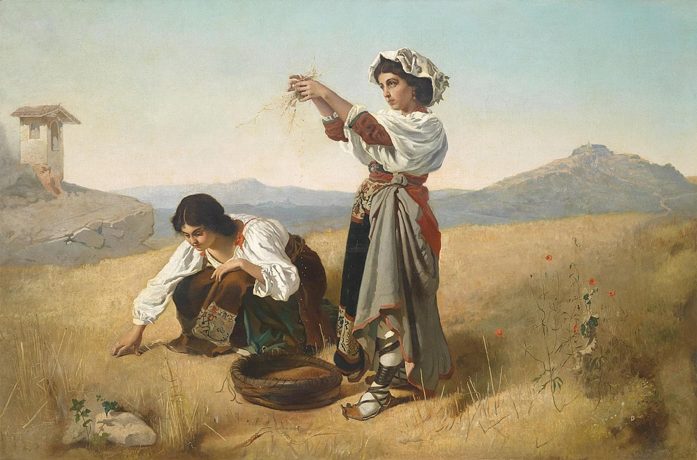 SERENDIPITP Retro Picture Poster Wall Art Pictures Painting After Harvest by Anton Romako Wall Art Canvas Print for Wall Decor 60x90cm