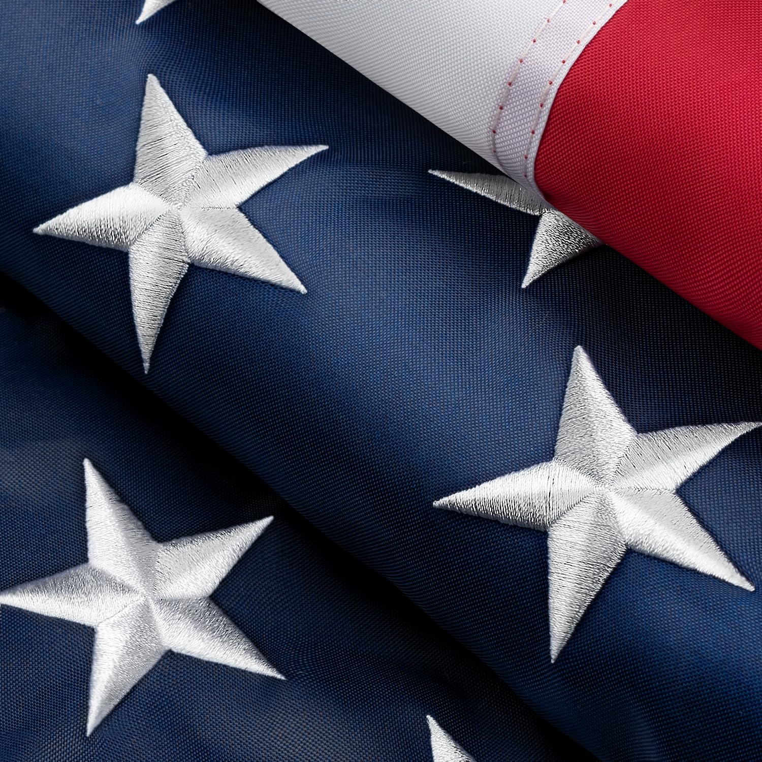 American Flag 6x10 Ft for Outside, Heavy Duty Large Nylon US Flags for Outdoor High Wind, Fade Resistant Waterproof USA Flag with Big Embroidered Stars, Sewn Stripes, 3 Brass Grommets