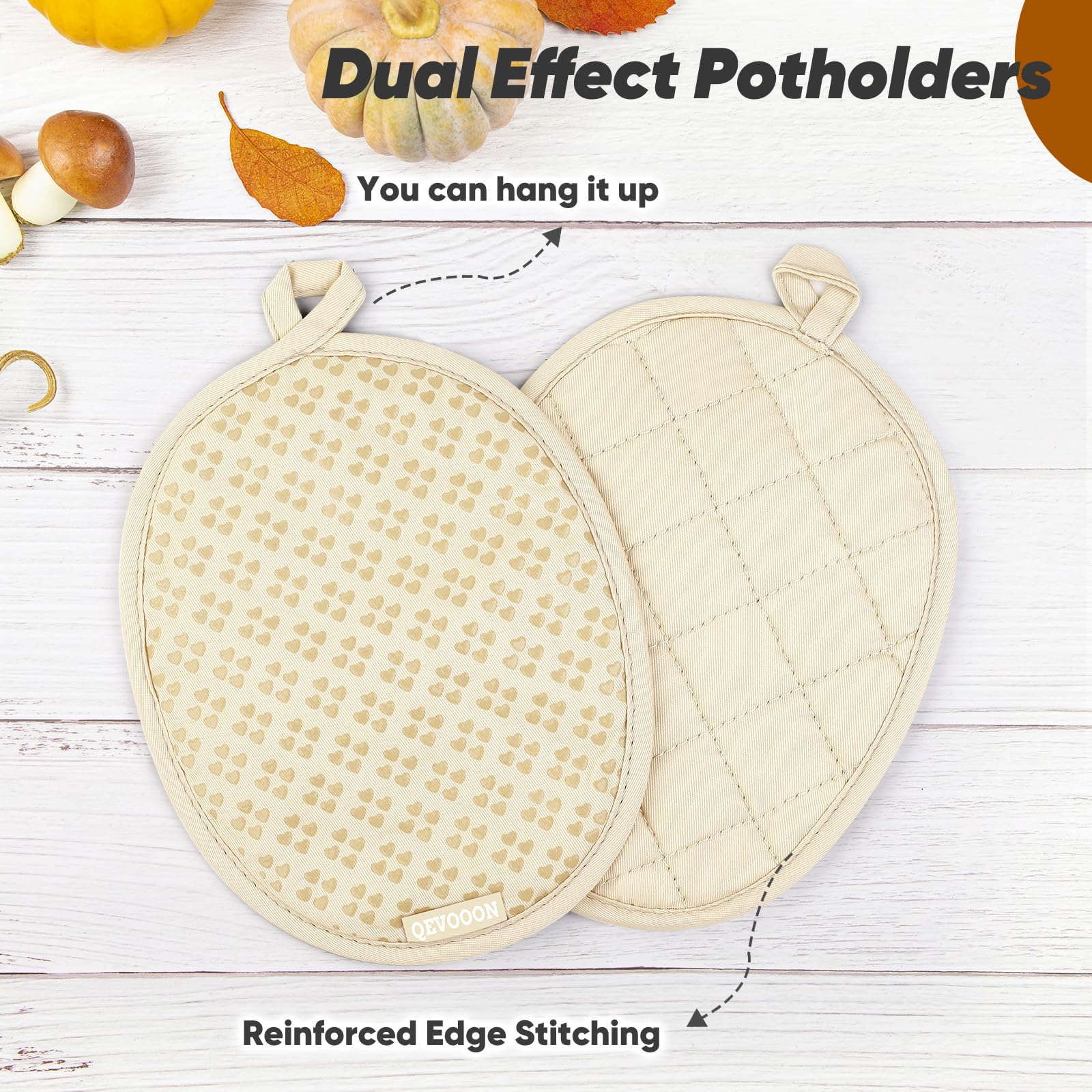 Juego de 4 manoplas de horno y soportes para ollas, resistentes al calor, guantes de horno de 500 grados y soporte para ollas, guantes de horno extralargos y agarraderas con superficie de silicona
