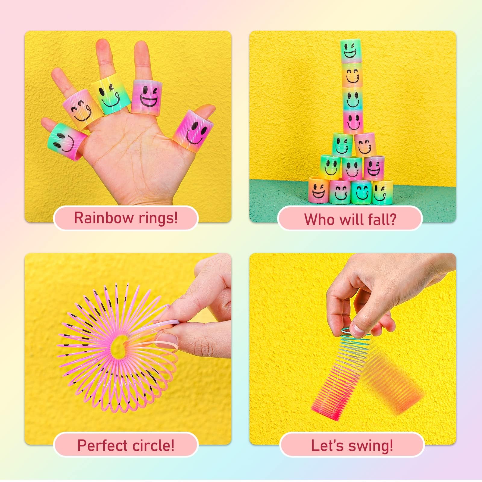 AZEN 120 Pcs Mini Spring Party Favors for Kids 3-5 4-8, Goodie Bags Stuffers for Birthday, Classroom Prizes Kids Prizes, Small Bulk Toys Gifts (4 Smile) — Amazon image 2