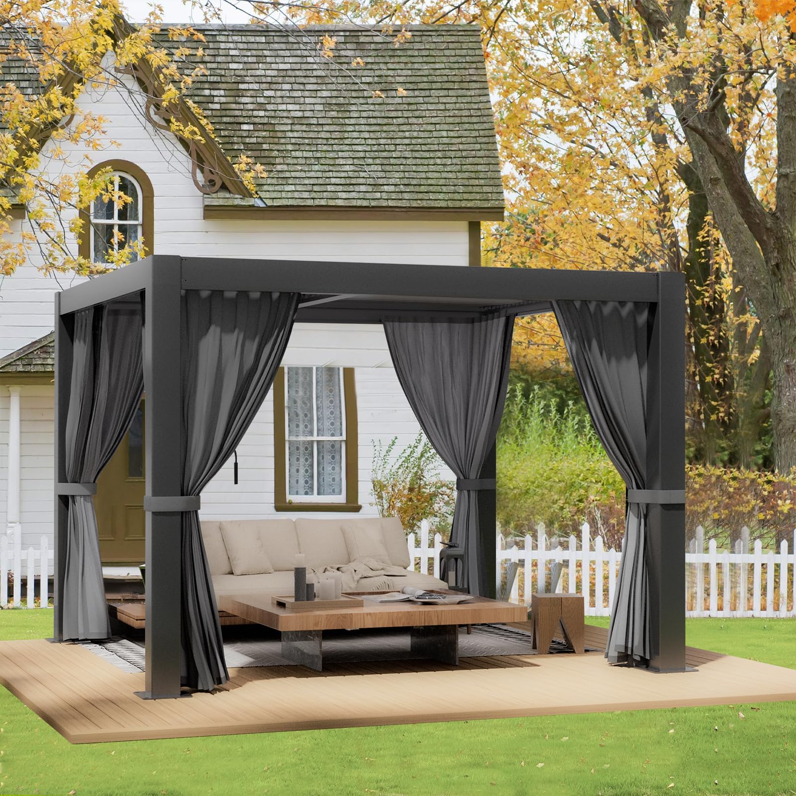 Amazon.com: LVUYOYO Louvered Pergola 10' x 10', Outdoor Pergola