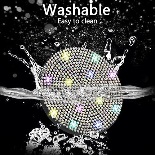 Miniatura 3 de NBTEPEM 4 posavasos para automóvil, 2.75 pulgadas, antideslizantes, a prueba de golpes, universales, a la moda, con diamantes de imitación,