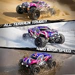 Pink Remote Control Car for Girls, Fast 1:18 4WD Off-Road RC Monster Truck, 40+ KM/H Pink RC Car with Dual Rechargeable Batteries, 2.4GHz All Terrain Outdoor, Toys Gifts for Girls Ages 8-14