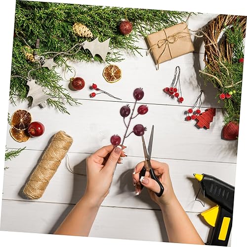 Miniatura 2 de ABOOFAN 3 piezas de esquejes de granada simulados, decoración de frutas, flores artificiales para decoración de árbol de Navidad, mini agujas de