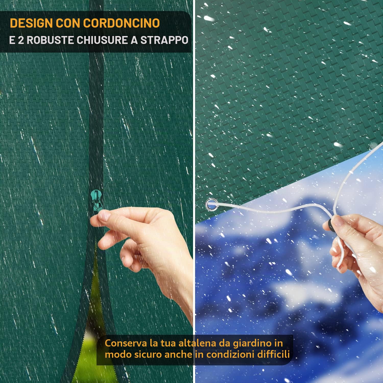 Coperchio di Protezione con Zip di Chiusura per Il Giardino Swing