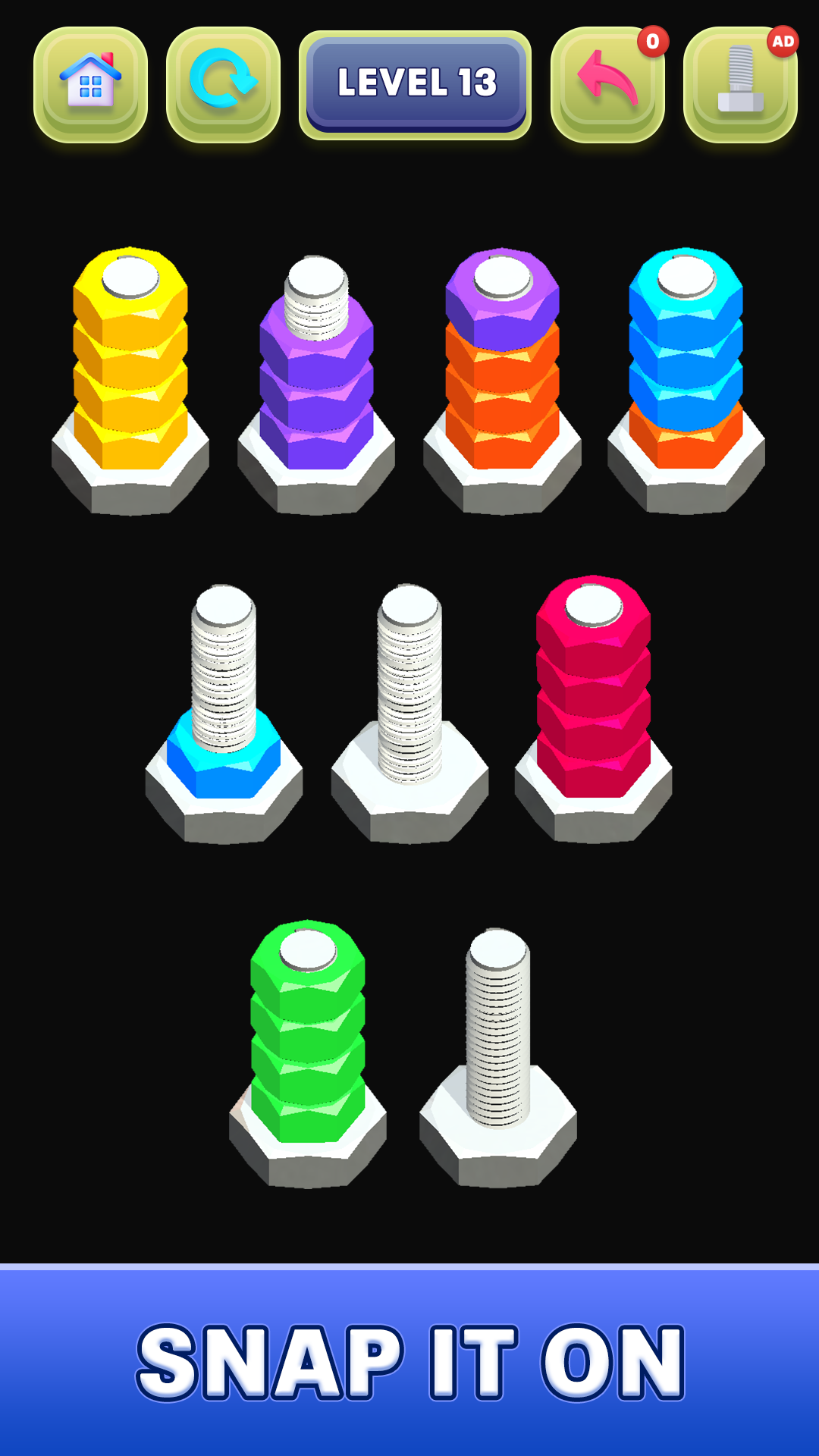 Nut Master: Nuts and Bolts. Solve tricky Bolts Sort challenges, master ...