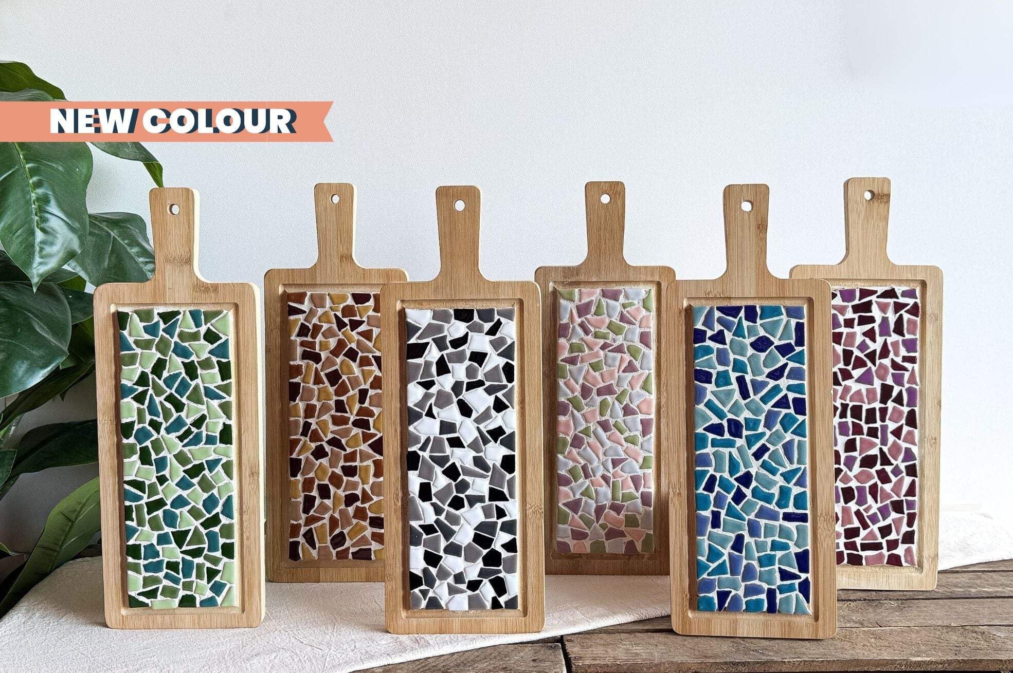 Little Creations Plateau de service mosaïque bleu | Kit de bricolage pour adultes | Kit de bricolage pour adultes | 40 cm