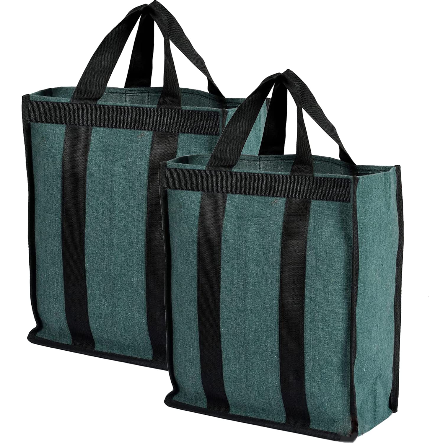 SHARABANI Canvas Mesh Eco Friendly Grocery Shopping Bags with Strong Reinforced Handles, Thick Base for Fruits and Vegetables Bag -Combo Pack of 2