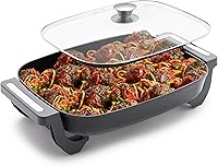 Blue Diamond 7QT 5-in-1 Extra Large Electric Skillet - PFAS-Free Ceramic Nonstick, Versatile Cooking, Easy Clean Graphite