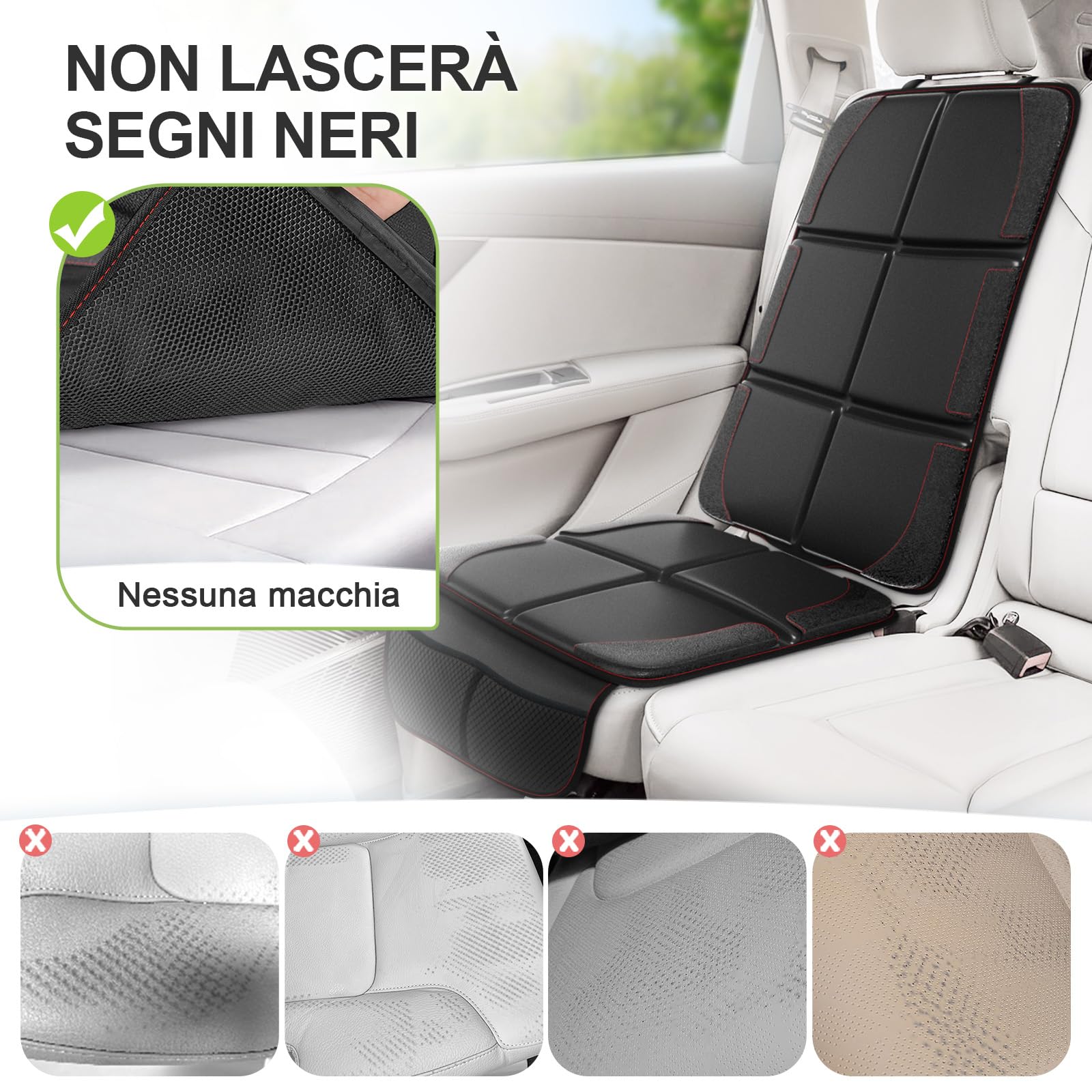 Gimars XL Protettore di Sedili Auto, 2 pezzi, [Compatibile ISOFIX] Universale Antiscivolo Impermeabile Tessuto Oxford 600D Coprisedili Auto Bambini con 2 Tasche Rete per SUV Berline Camion, Nero
