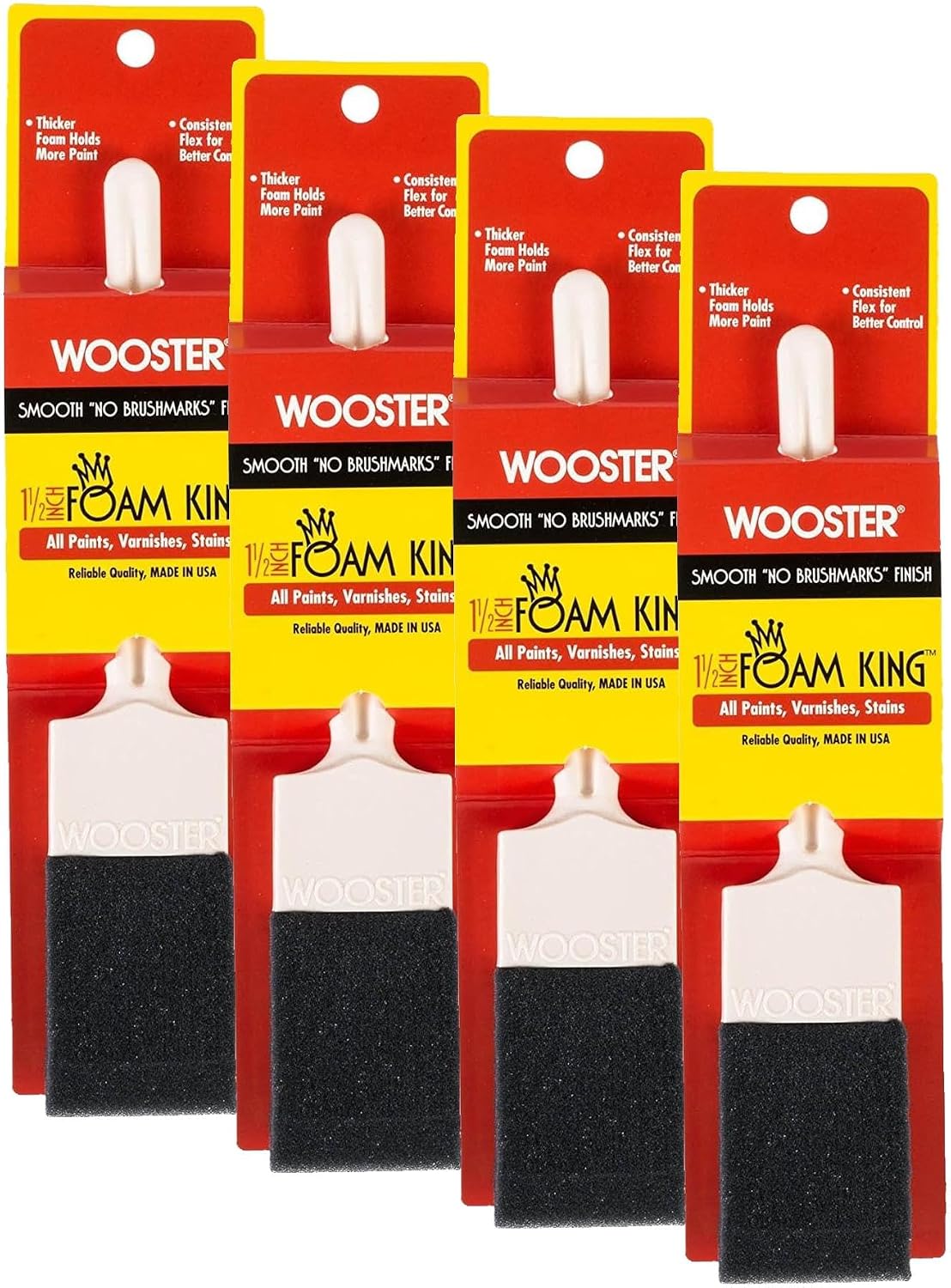 Wooster Brush 3103-1 1/2, 1-1/2-Inch 3103-1-1/2 Foam King Paintbrush, White