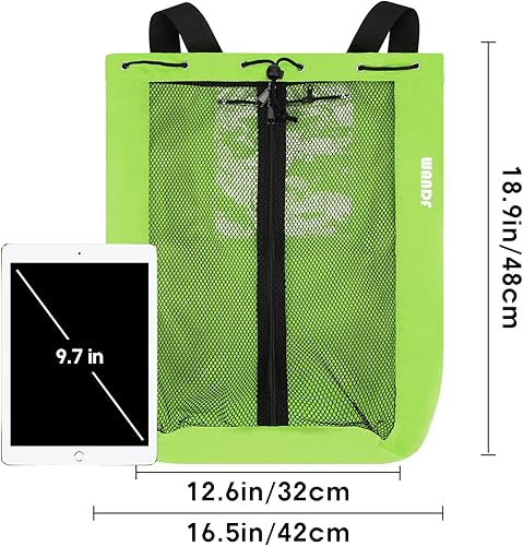 Miniatura 9 de WANDF Bolsa de natación de malla con cordón, mochila de playa para natación, gimnasio y equipo de entrenamiento