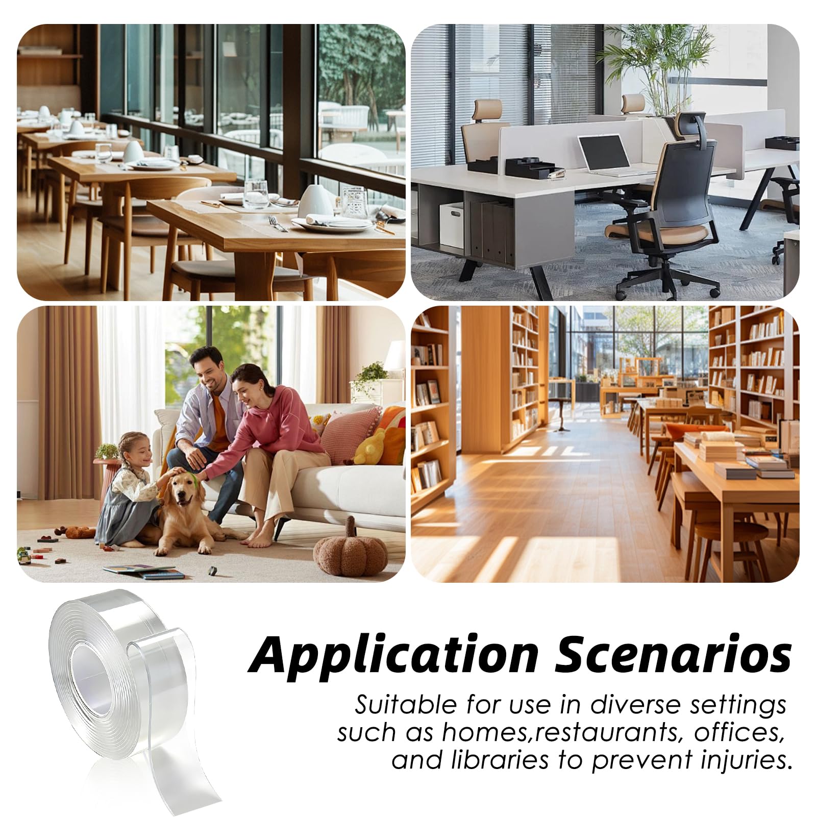 Protector de cantos transparente, autoadhesivo, 3 m (largo) x 30 mm (ancho) x 2 mm (diámetro), protector de bordes de mesa Baby extra fuerte de cinta adhesiva nano, suave protección de bordes para — view 5