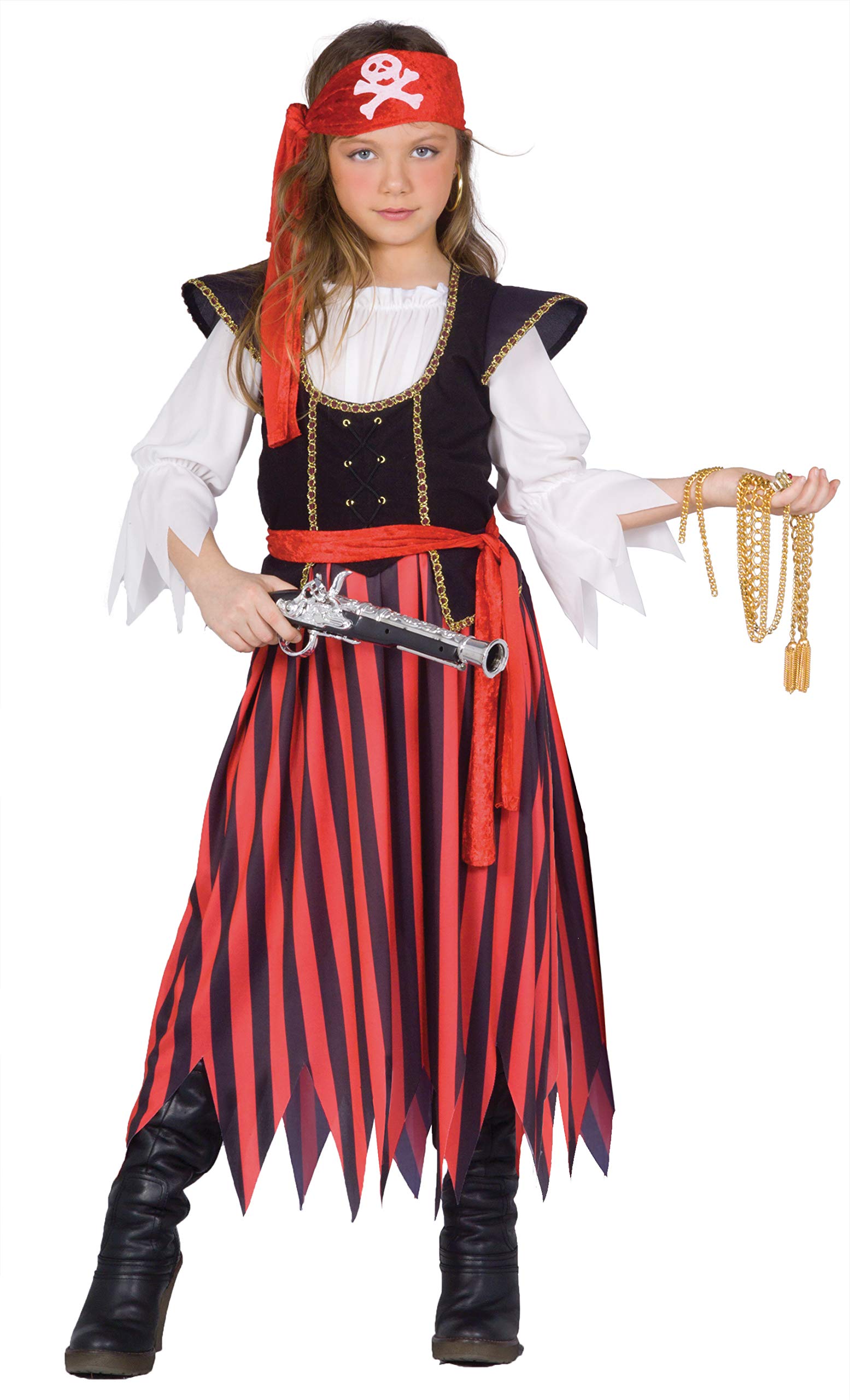 Ciao Girl's Piratessa Costume Bambina (taglia 8-10 Anni) Costumes Not Applicable, Rosso/Nero, 8-10 Anni