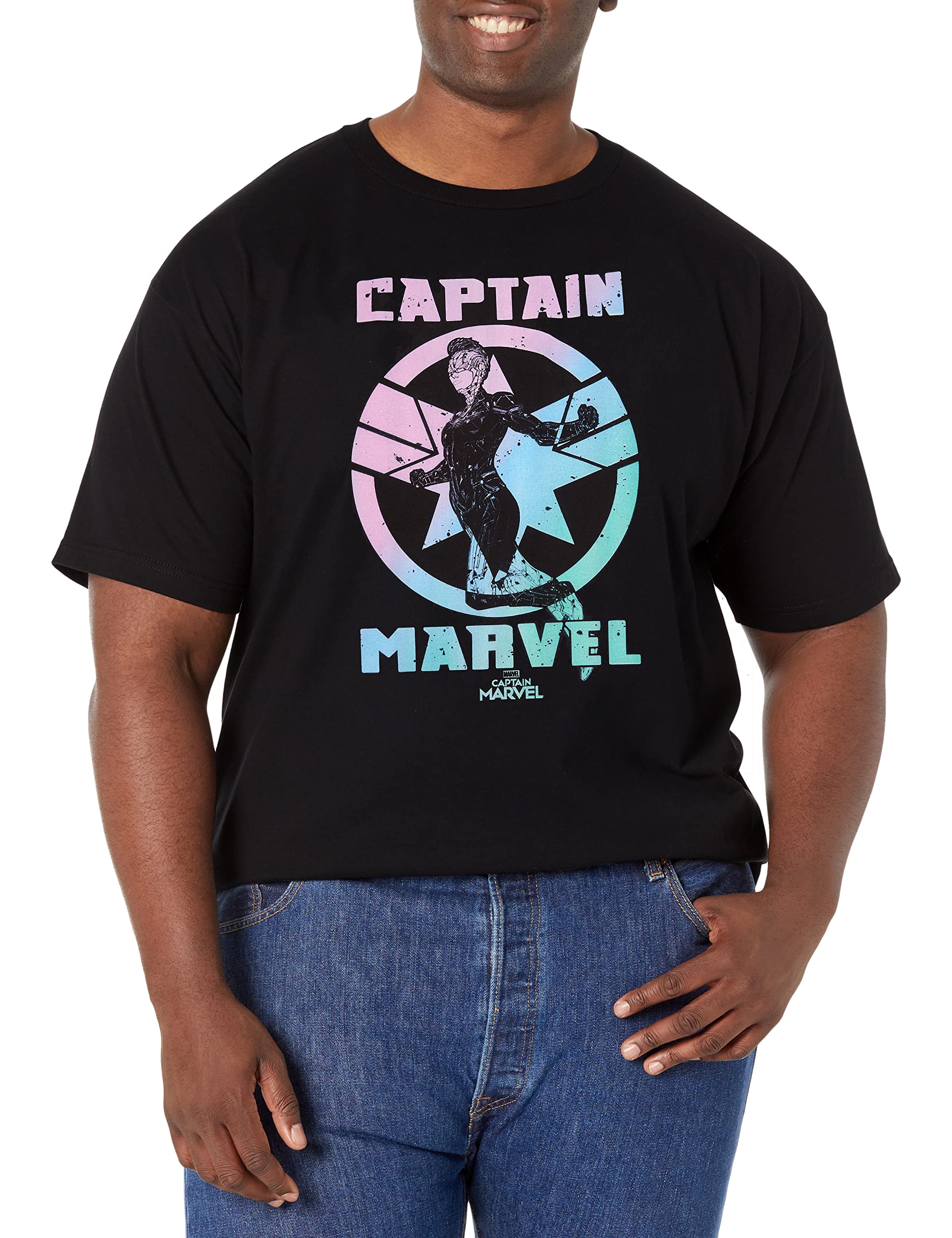 Marvel Grado Camiseta, Negro, XXL Grande Alto para Hombre