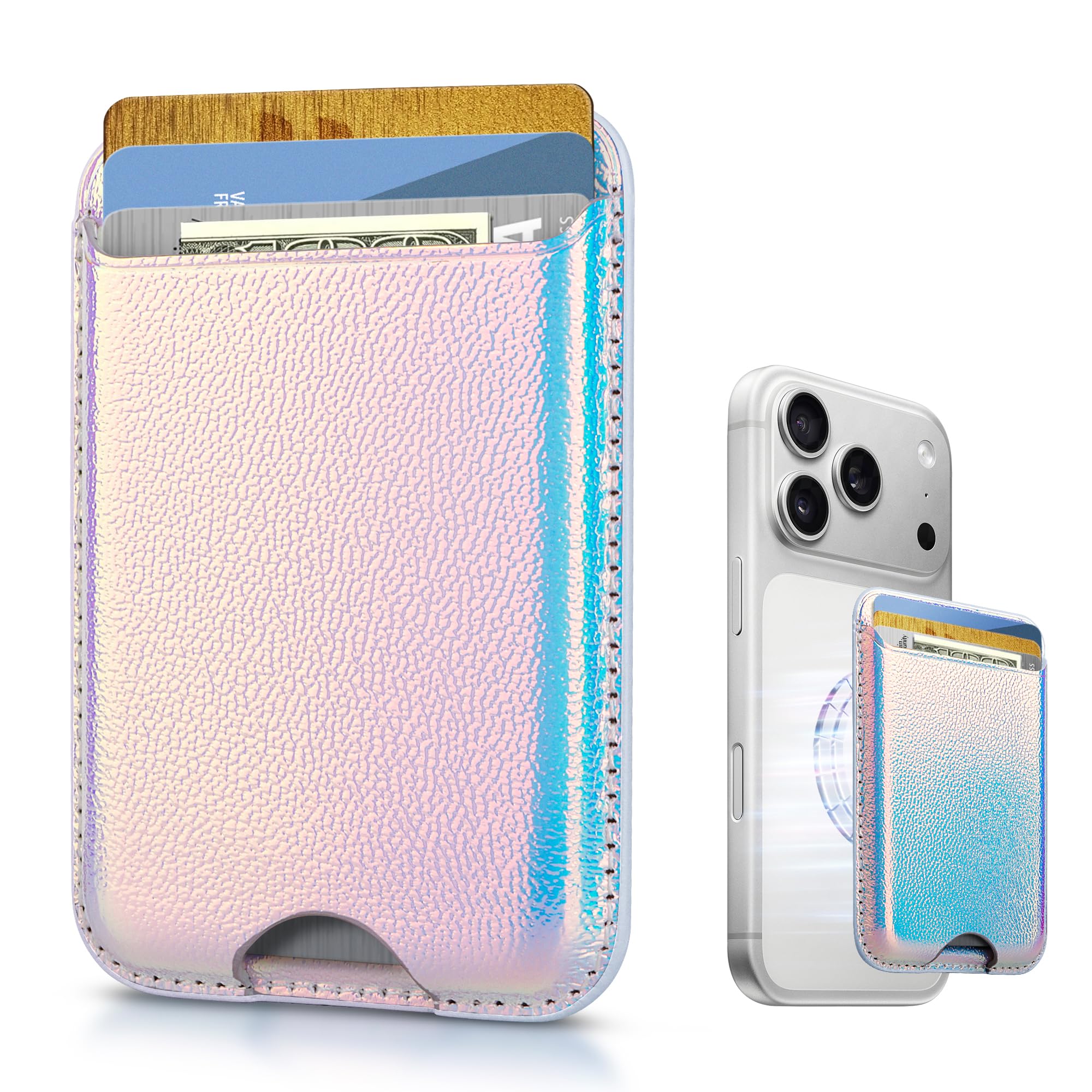 KPNEOL Magnetic Mag-safe Wallet Cell Phone Card Holder for Phone Case