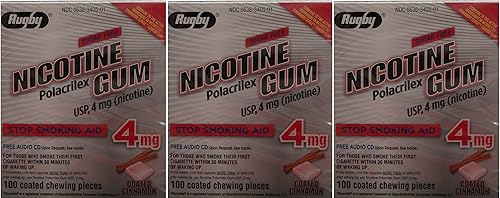 nicotina Gum 4mg Sugar Free Coated Canela Genérico para Nicorette 100piezas por caja 3