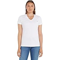 Tommy Hilfiger Donna T-Shirt Maniche Corte Heritage Scollo a V