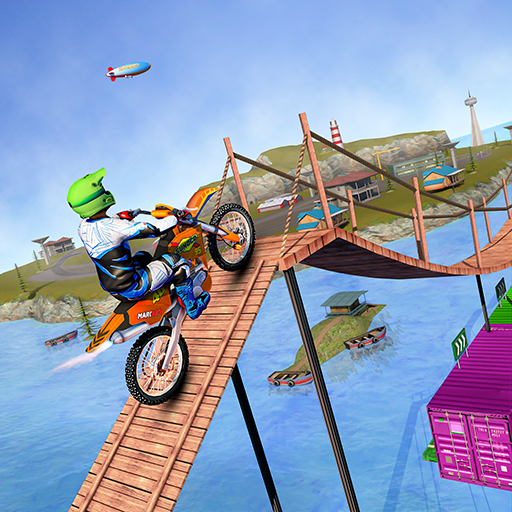 Bike stunt game allows you to play game and perform different stunts.