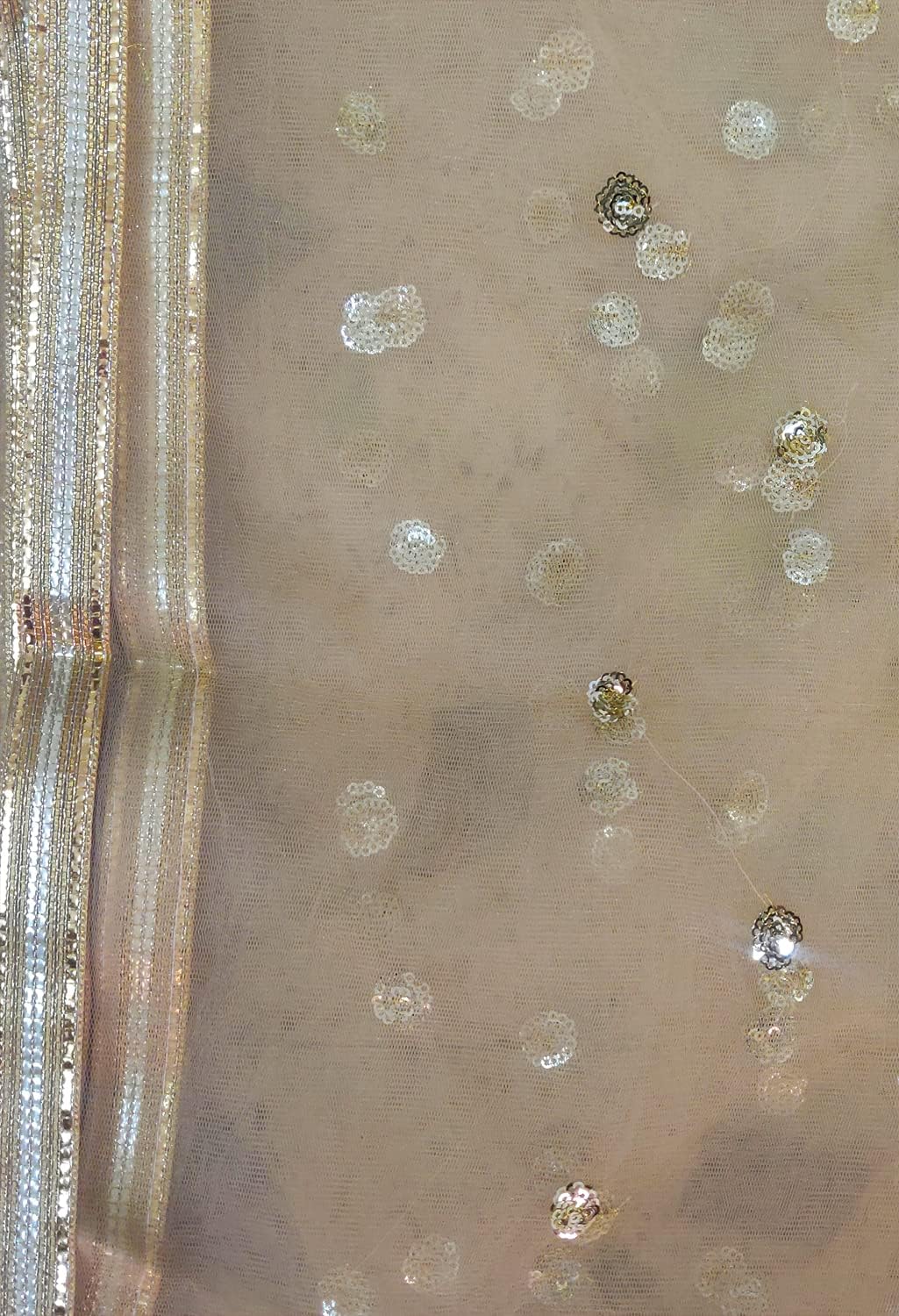 themilestocks Woman's Embellished Net Dupatta Scarf Shawl Wrap Soft Indian Bridal Wedding - Image 5